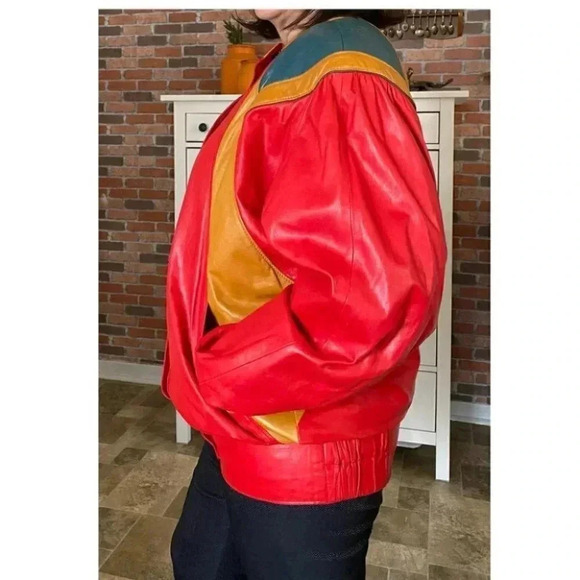 Vintage - Dolman 80’s Oversized Leather Bomber Jacket - Picture 4 of 13